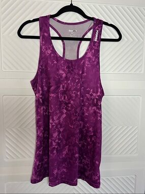 Reebok Purple Geometric Racerback Tank Top